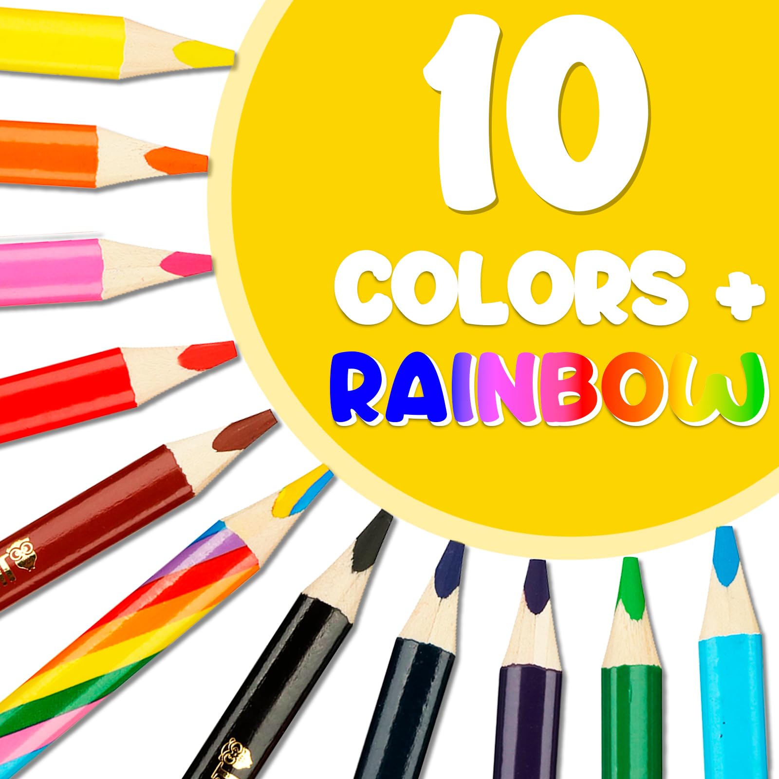 Pencils feature a thick 5mm core to resist breaks during coloring