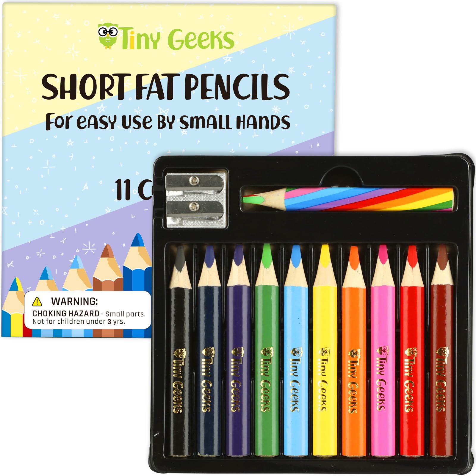 TinyGeeks Jumbo Color Pencils pack for easy storage and color play