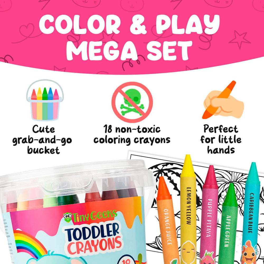 TinyGeeks easy-grip crayons ideal for developing fine motor skills