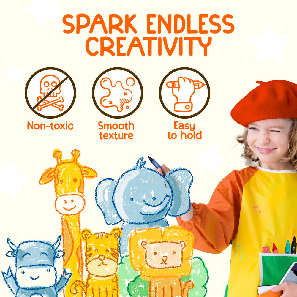 TinyGeeks 18-color set with labeled crayons boosts word learning