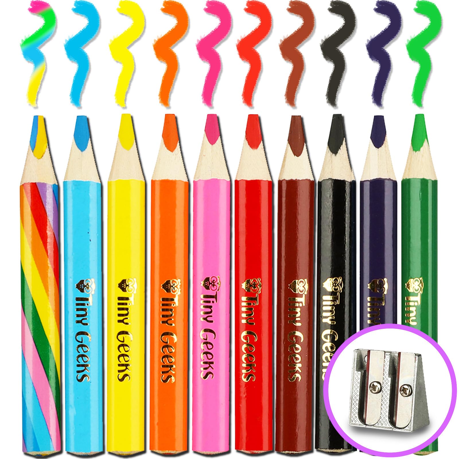 TinyGeeks Jumbo Pencils triangle grip close-up for toddlers