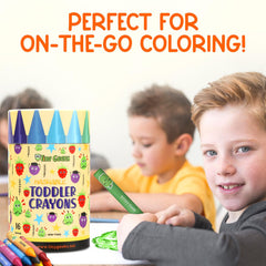TinyGeeks travel container keeps crayons organized for busy families.
