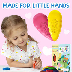 TinyGeeks water drop crayons ergonomic grip helps little hands hold easily.