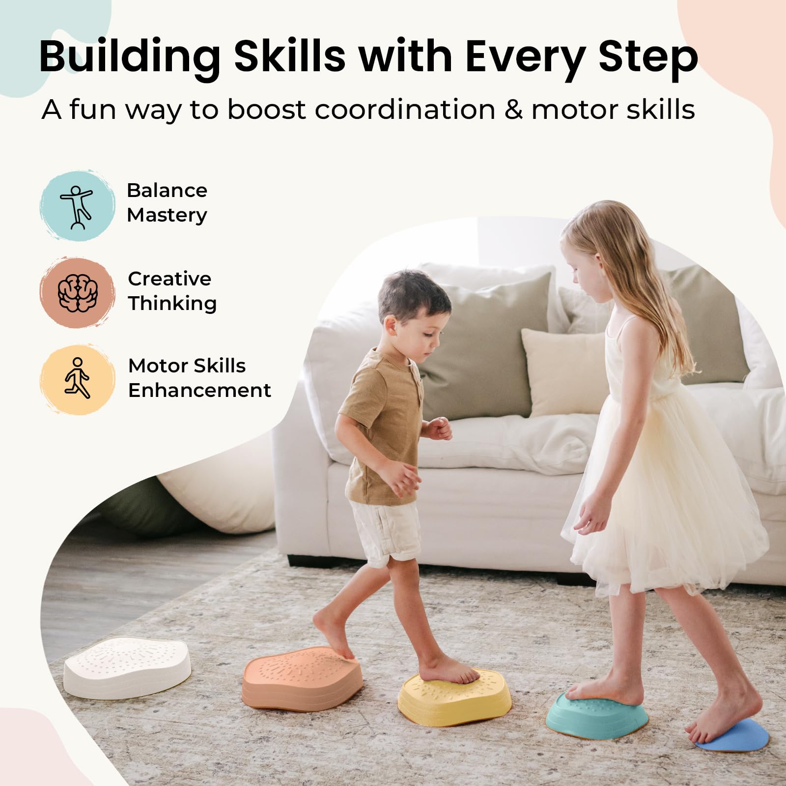 Tiny Land stepping stones suitable for indoor and outdoor play areas.