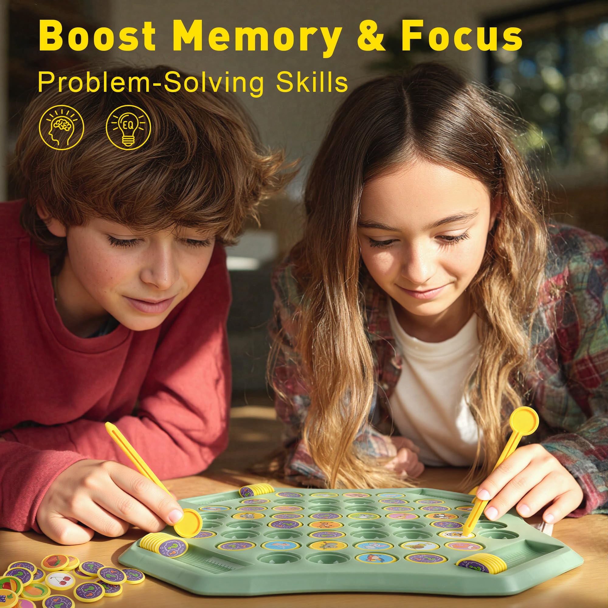 Tinylens kids playing memory match shows easy rules and engaging interaction.