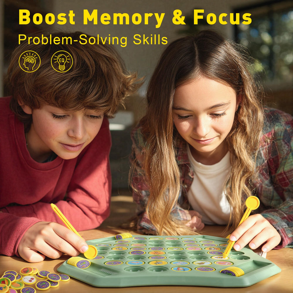Tinylens kids playing memory match shows easy rules and engaging interaction.