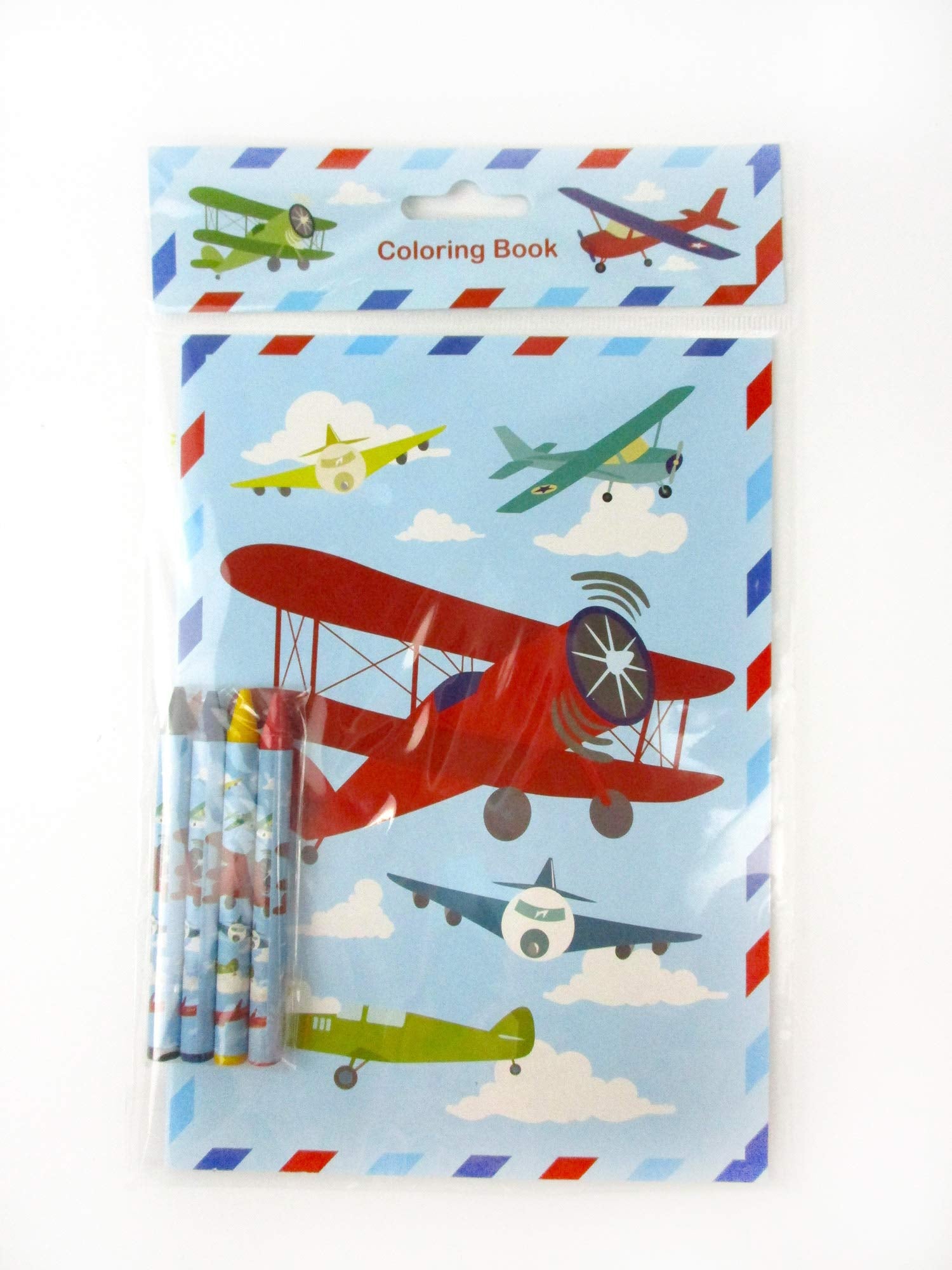 TINYMILLS 16-page airplane coloring books with diverse plane designs