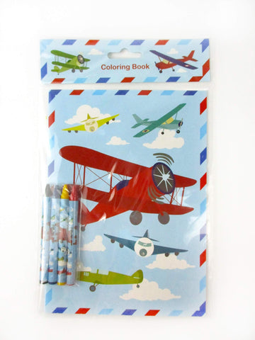 TINYMILLS 16-page airplane coloring books with diverse plane designs