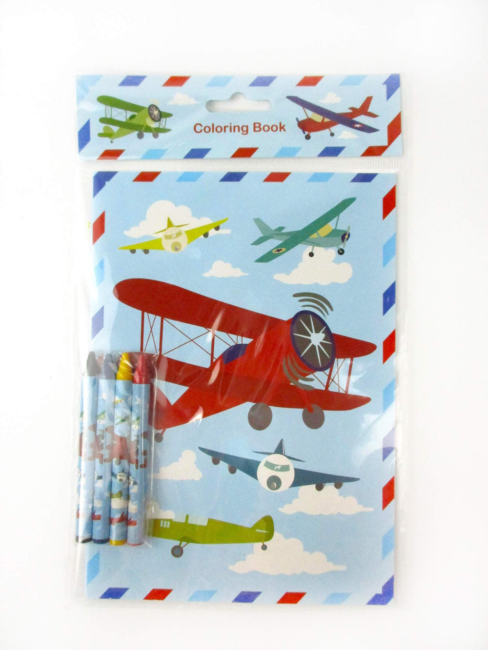 TINYMILLS 16-page airplane coloring books with diverse plane designs