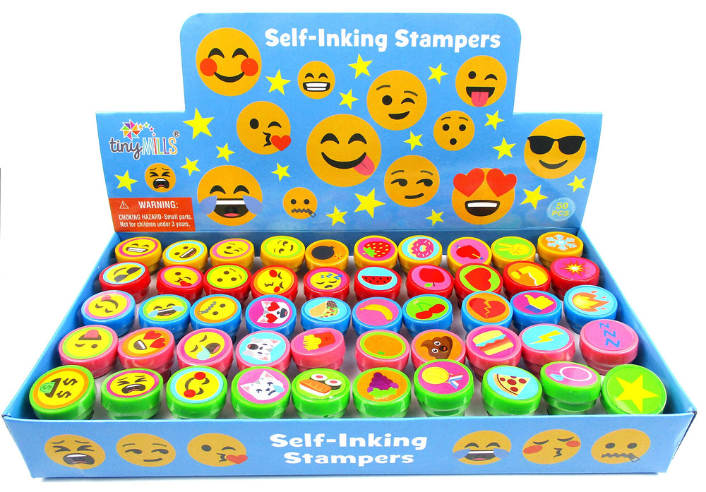 TINYMILLS emoticons stamps with 50 designs for playful learning and creative projects.