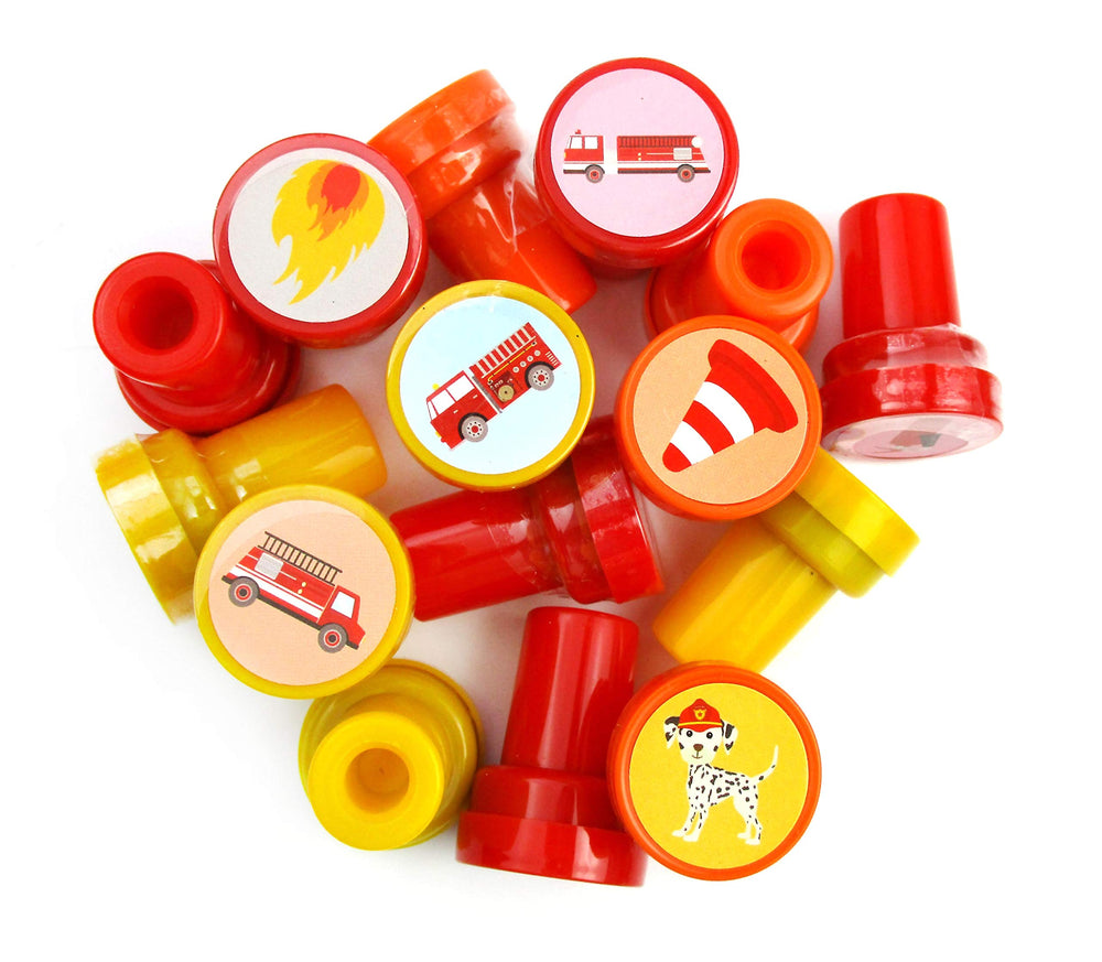 TINYMILLS firetrucks scrapbooking stamps invites, adds playful firefighting flair.