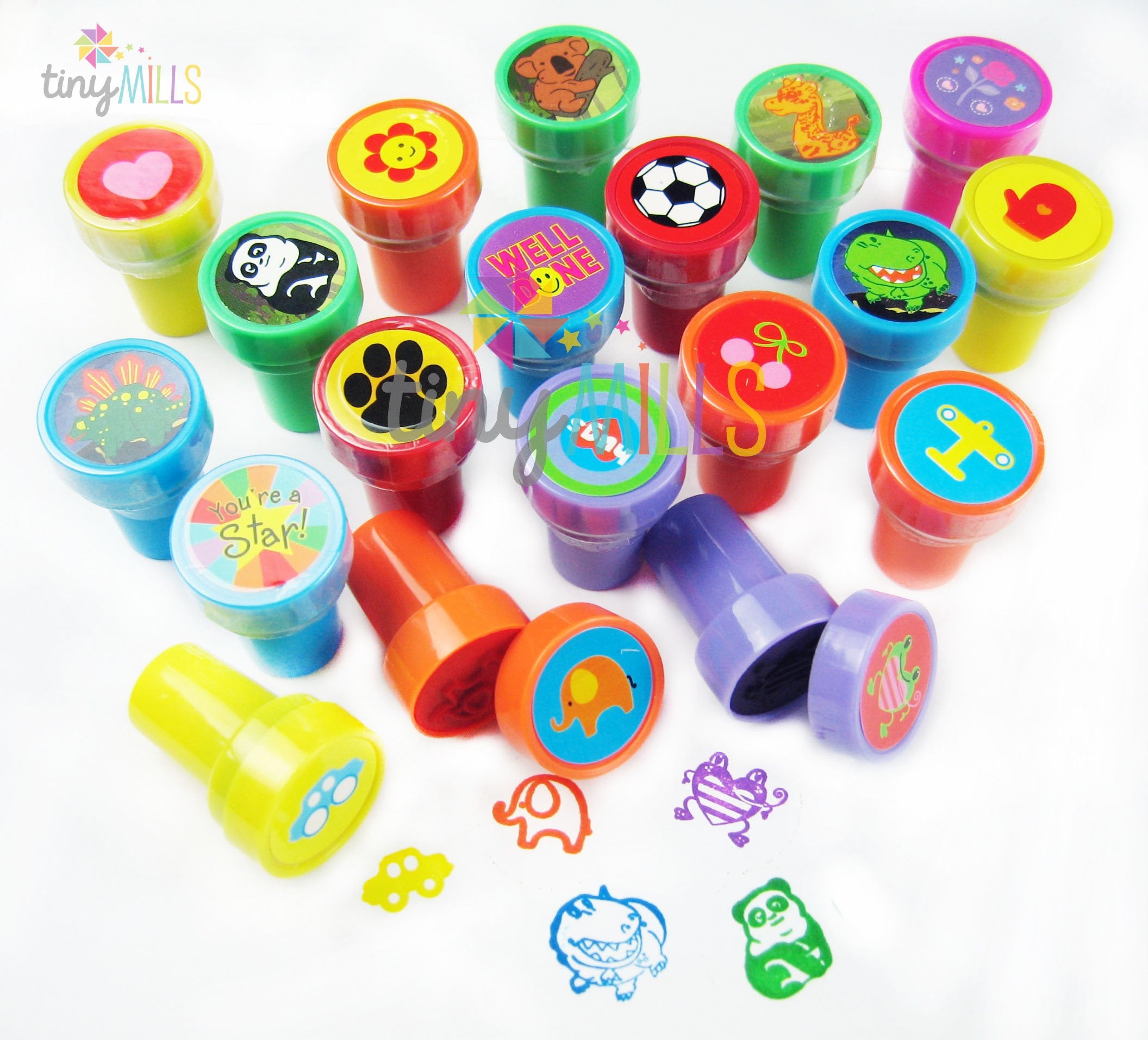 Kids enjoy vibrant designs with safe, BPA-free stamps during crafts.