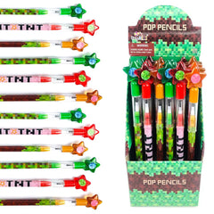 TINYMILLS Pixel Miner pencils with star topper offer ideal classroom rewards.