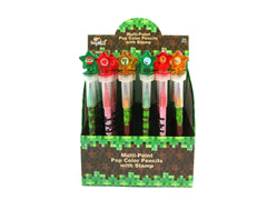TINYMILLS Pixel Miner stackable crayons reveal bright colors for creative play.