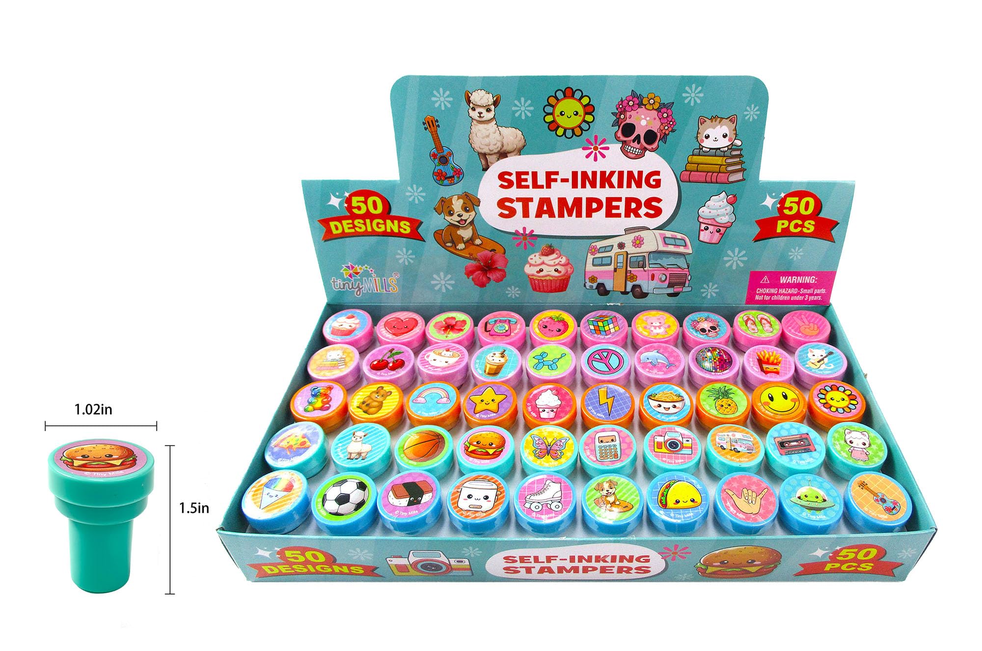 TINYMILLS self-inking stamps ready to use with mess-free design
