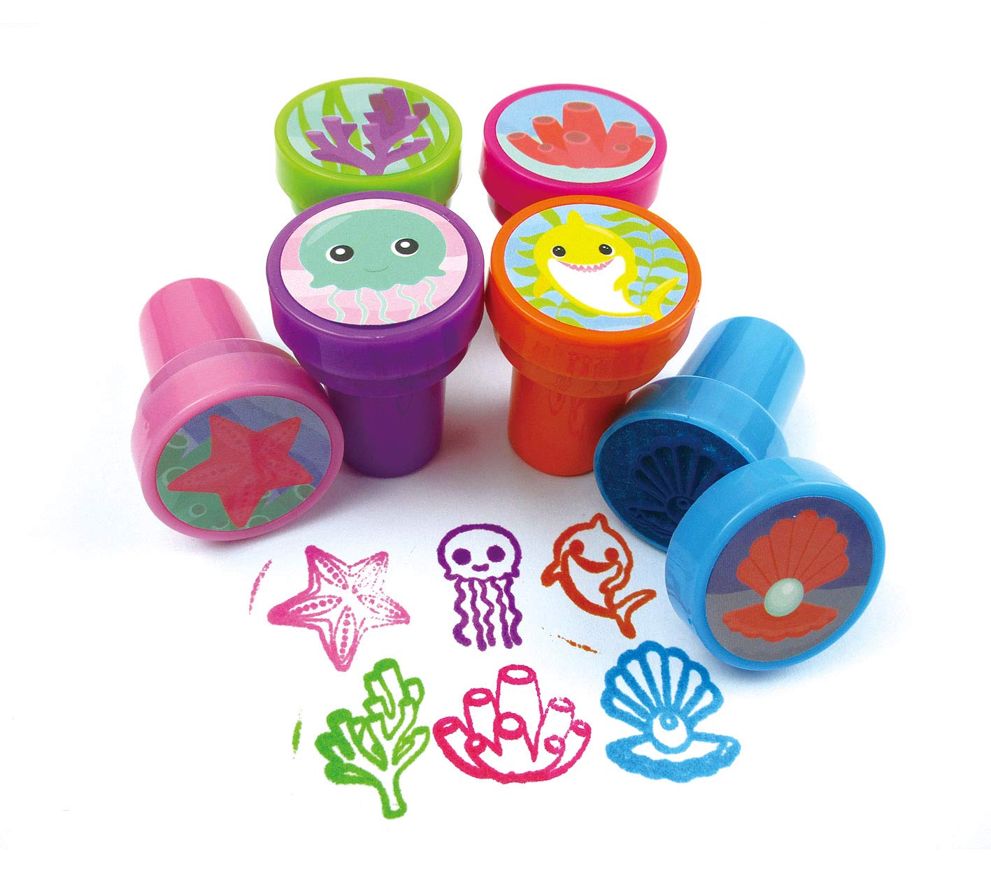 TinYMILLS Shark Family Stamper closeup highlights detailed shark designs for creative invitations.