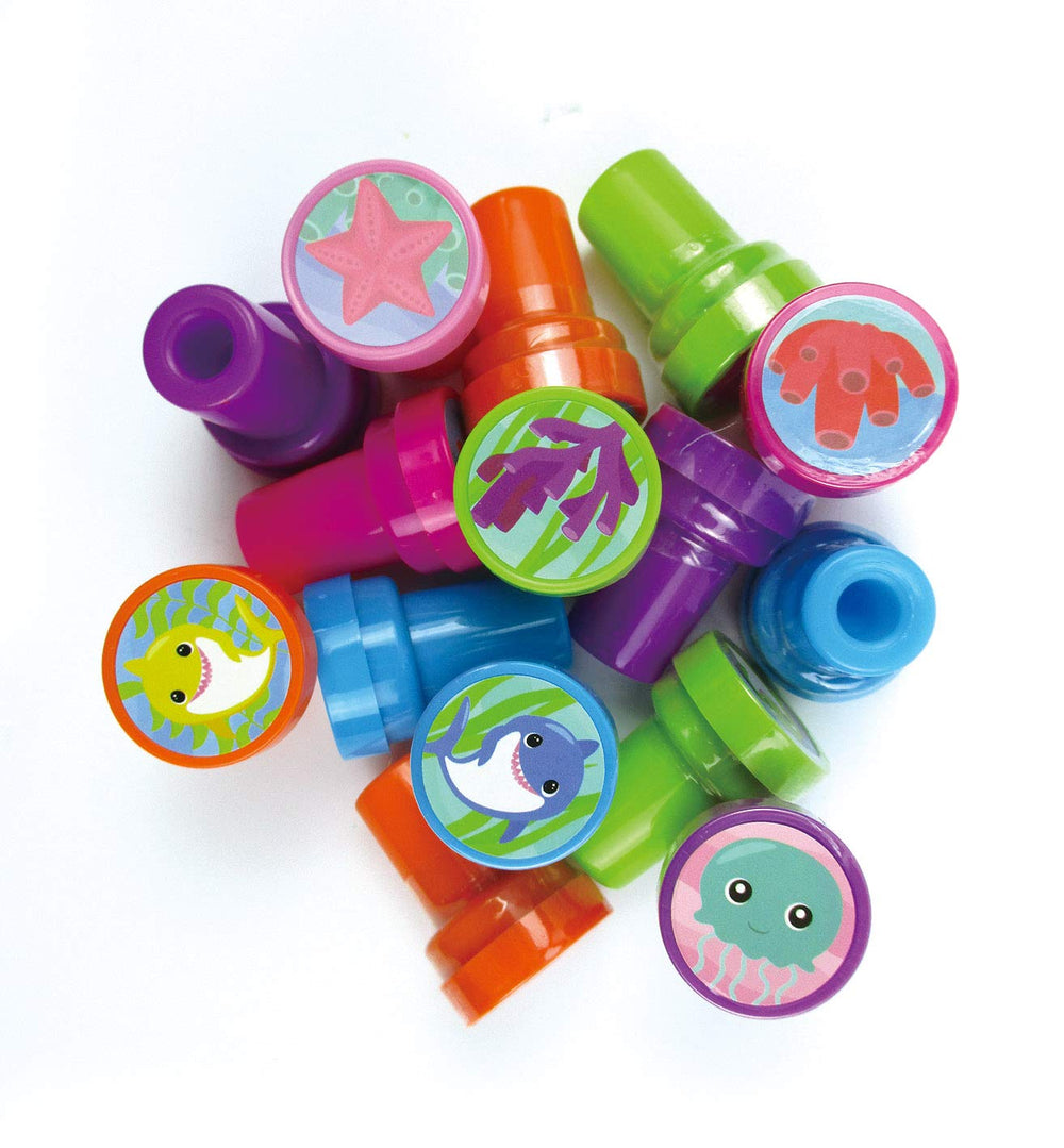 TinYMILLS Shark Family Stamper invitations scene; perfect for decorating thank-you notes.