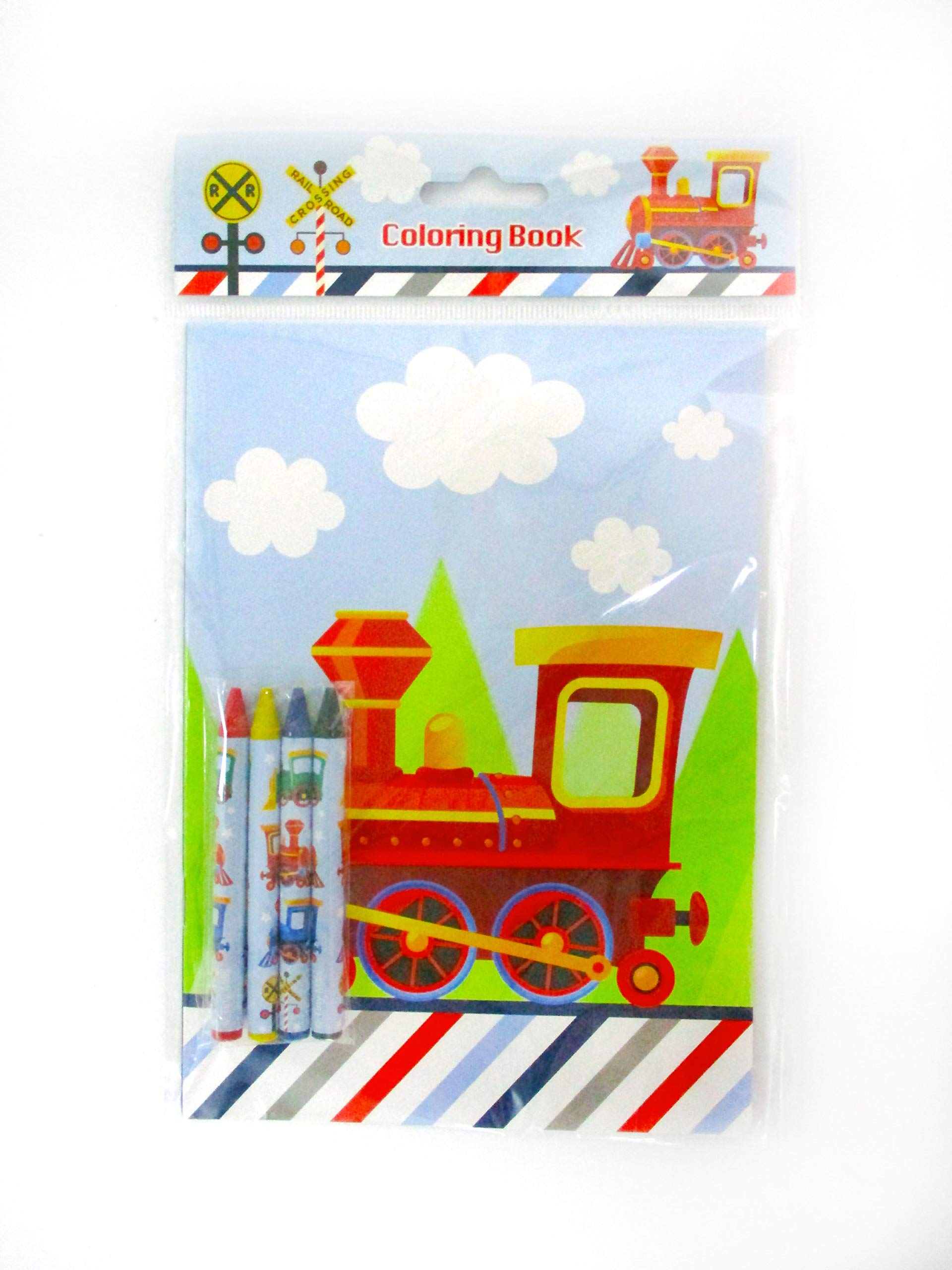 TINYMILLS Train coloring book pages, 16 per book, invite bright, engaging coloring moments.