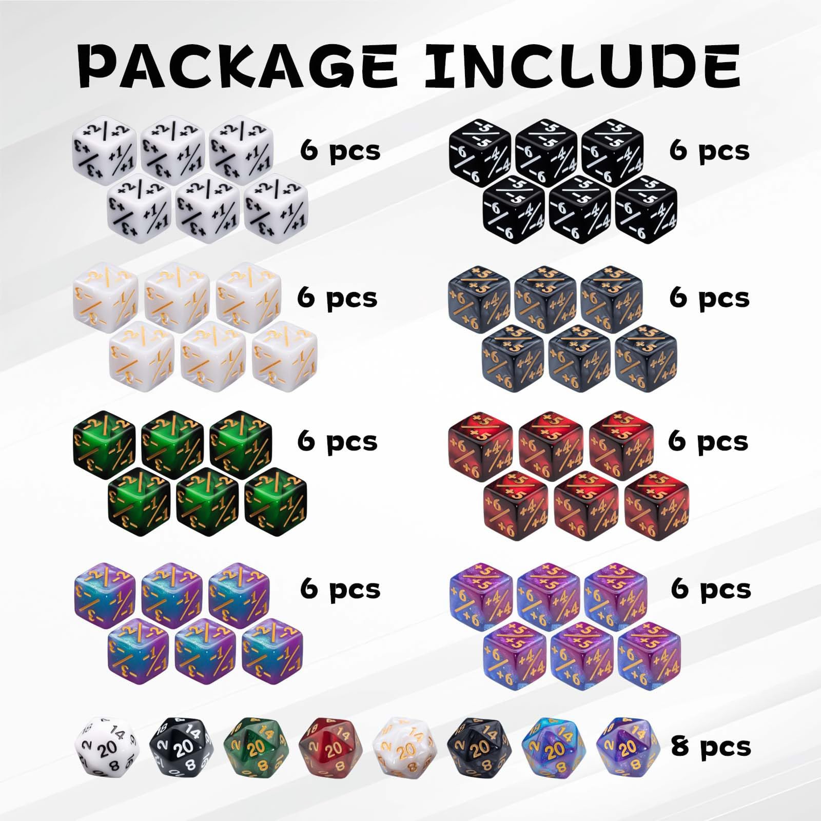 Tinzum counter dice 24+1 configuration for precise in-game tracking.
