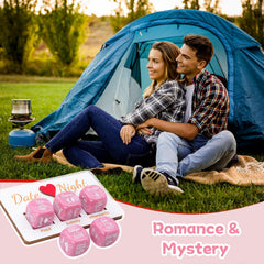 Tinzum Date Night Dice wooden board shown for easy on-the-go date planning.