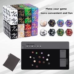 Tinzum dice sizes include 16mm counters and 20mm D20.