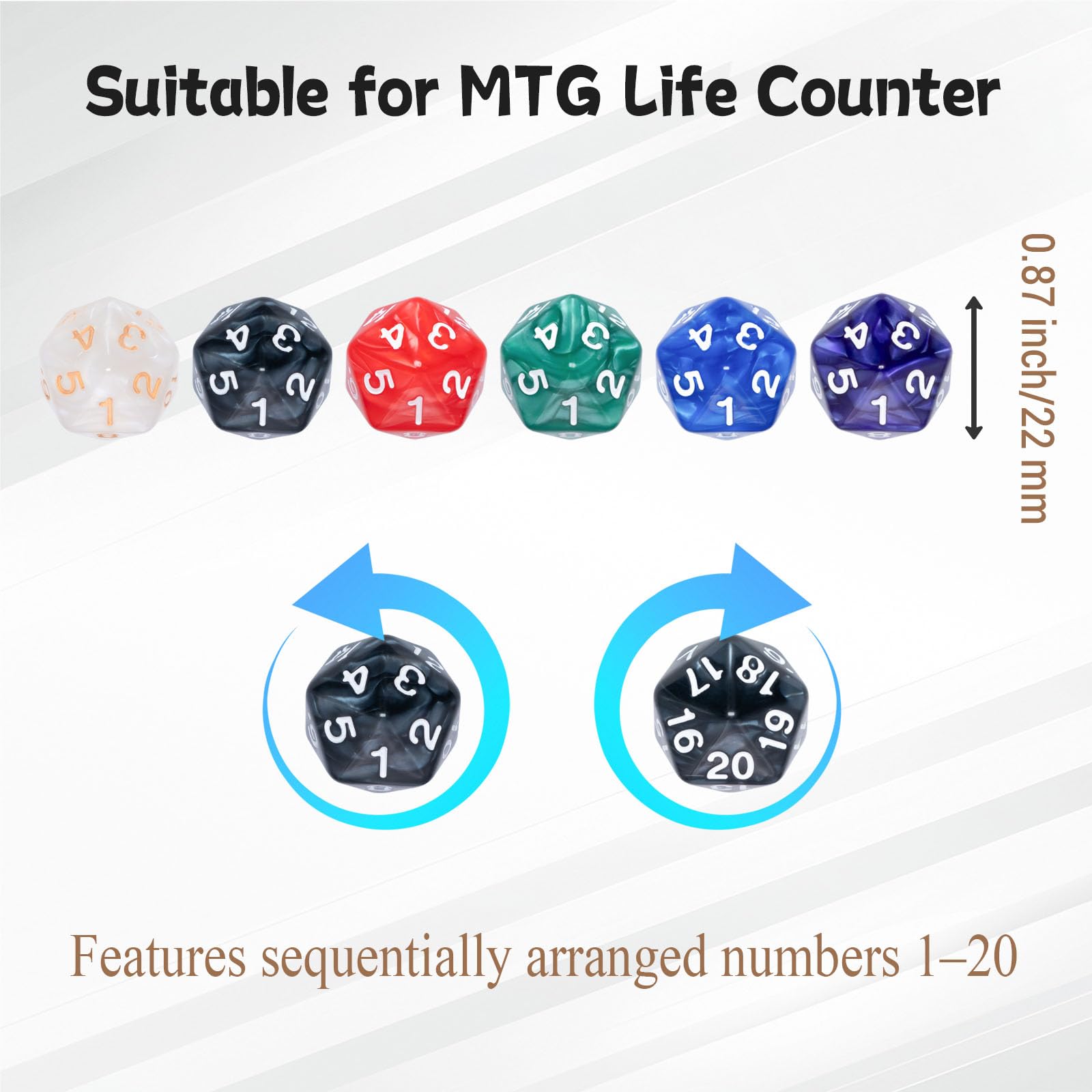 Tinzum plus-1 life counter dice help track life totals during games