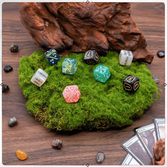 Tinzum velvet pouch keeps all dice organized for portable MTG sessions.