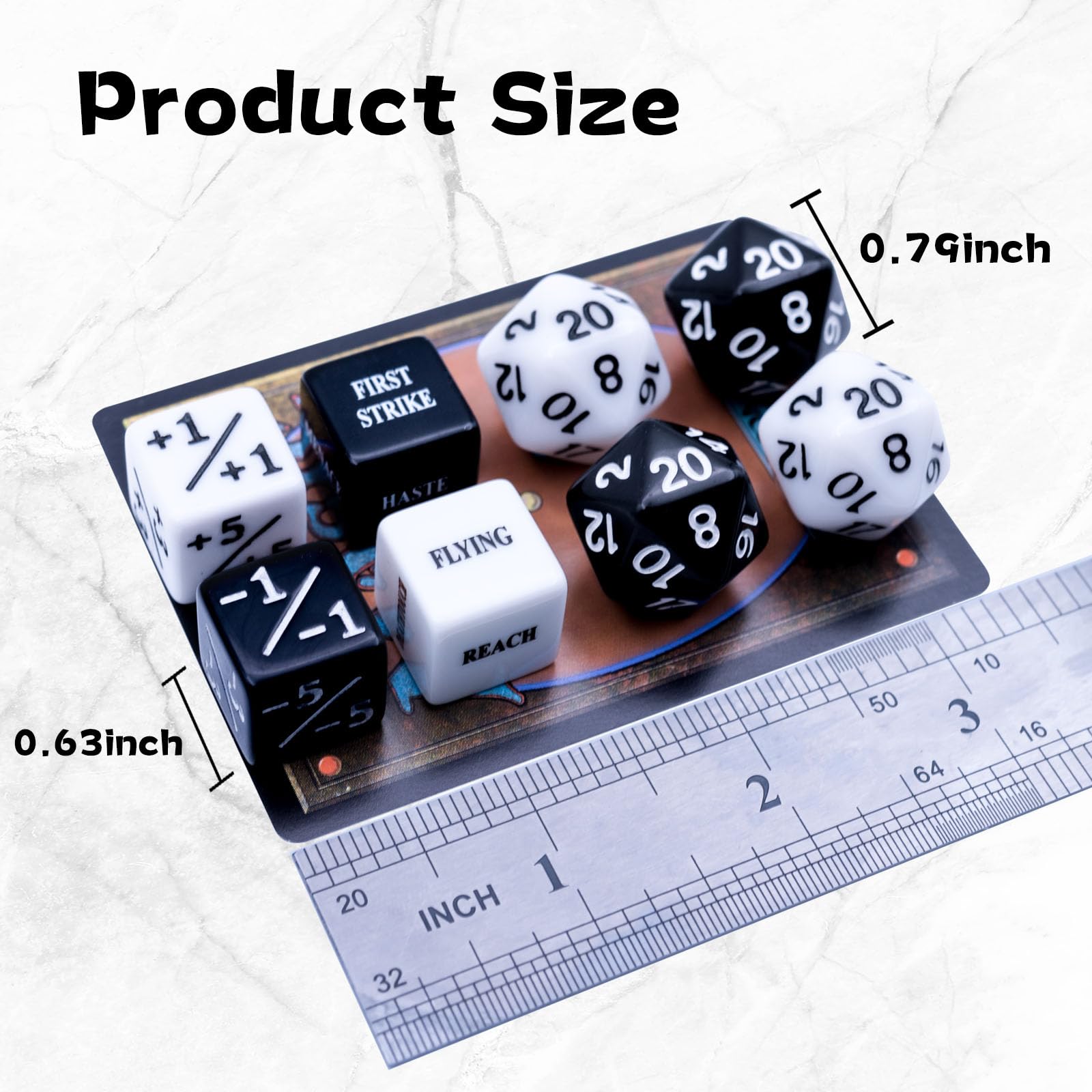 Tinzum MTG dice set life counters with D20 dice for scorekeeping