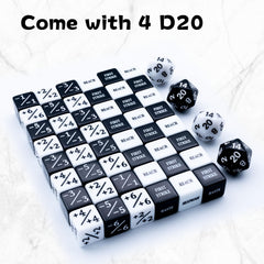 Tinzum MTG dice set packaging showing white and black color contrast