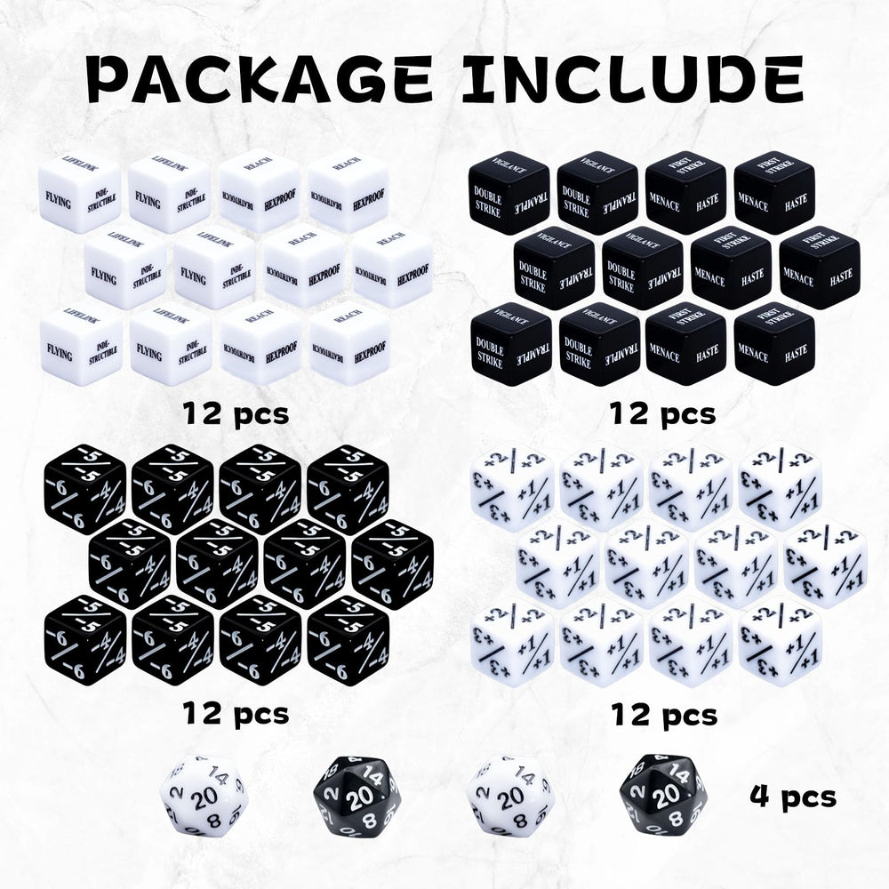 Tinzum MTG keywords dice set reading counters clearly labeled