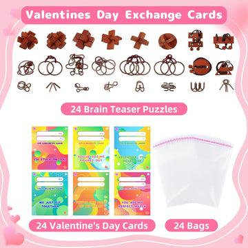 Tiocky Valentines cards image features kid-friendly cards paired with puzzles for sharing.