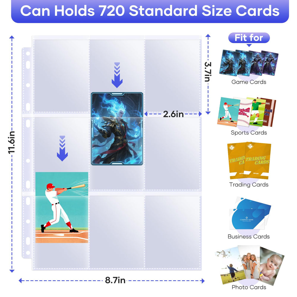 TiopLior universal 11.6 by 8.7 inch sleeves fit most binders.