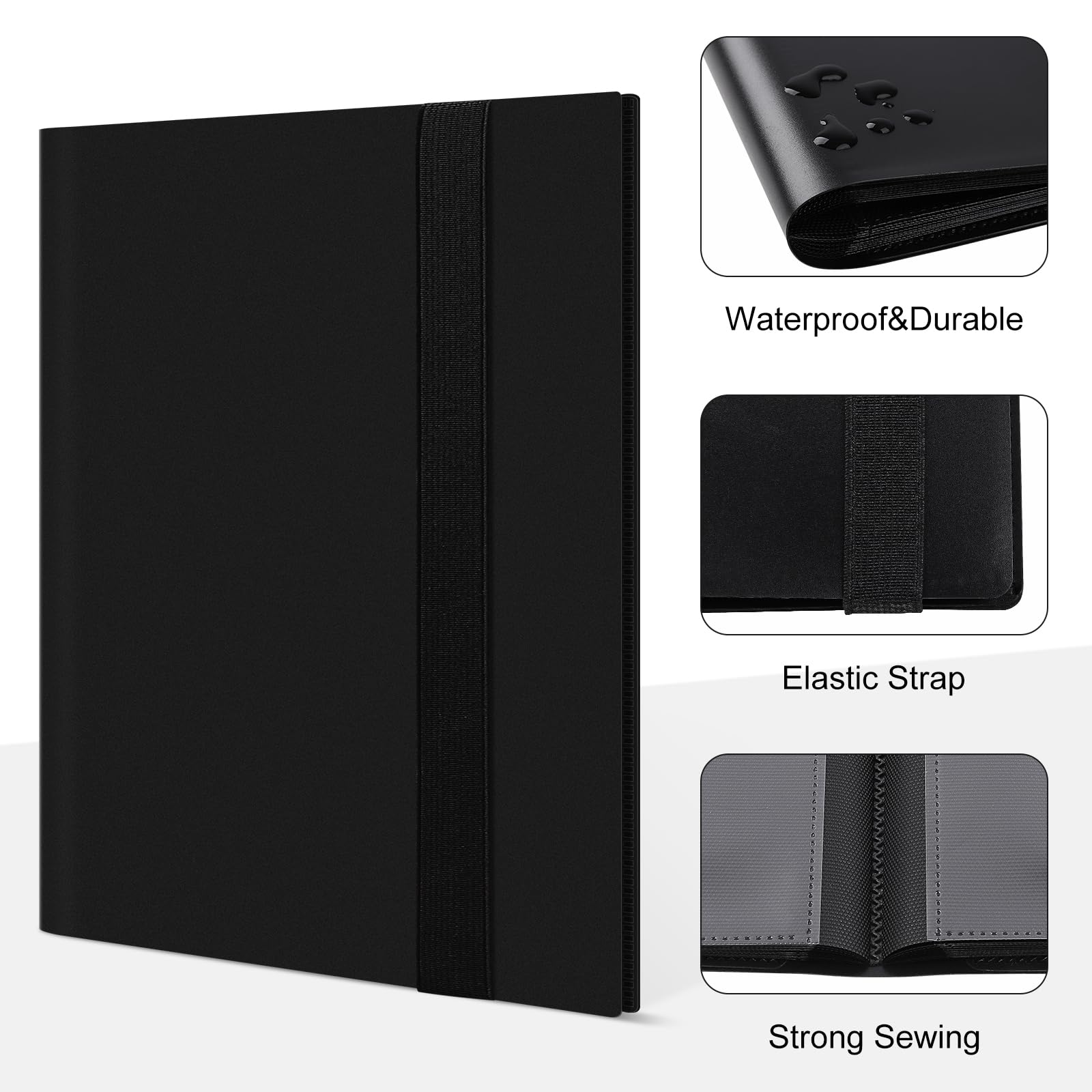 TiopLior elastic strap closure keeps cards secure during transport.
