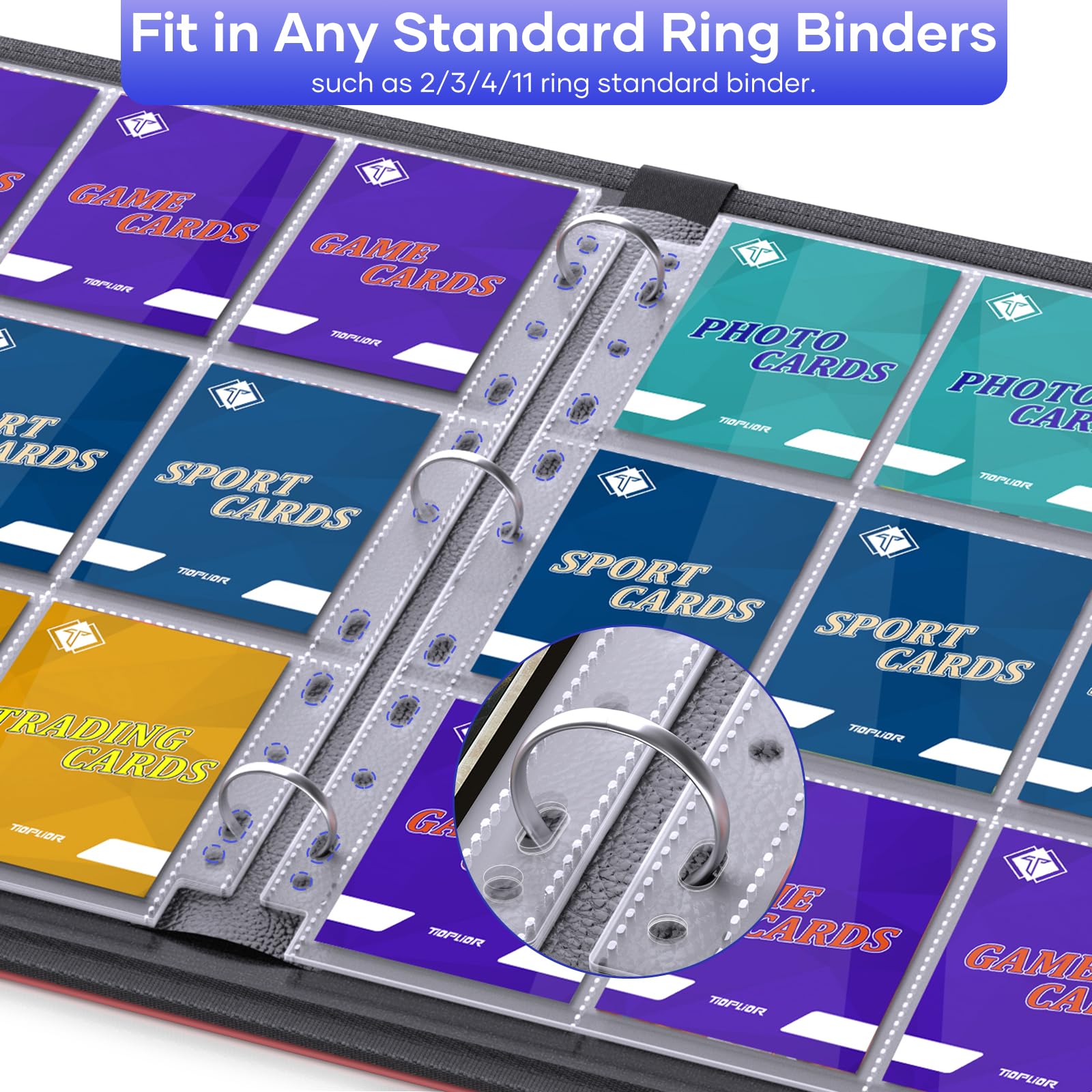 TiopLior transparent waterproof sleeves keep cards clearly visible.