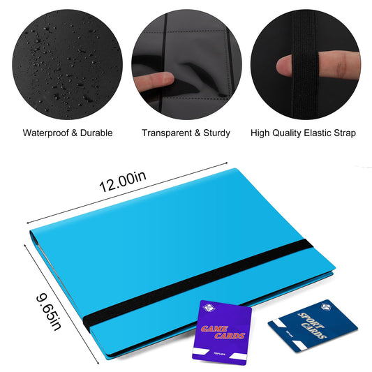 Open binder reveals 20 pages of 9-pocket sheets for safe storage