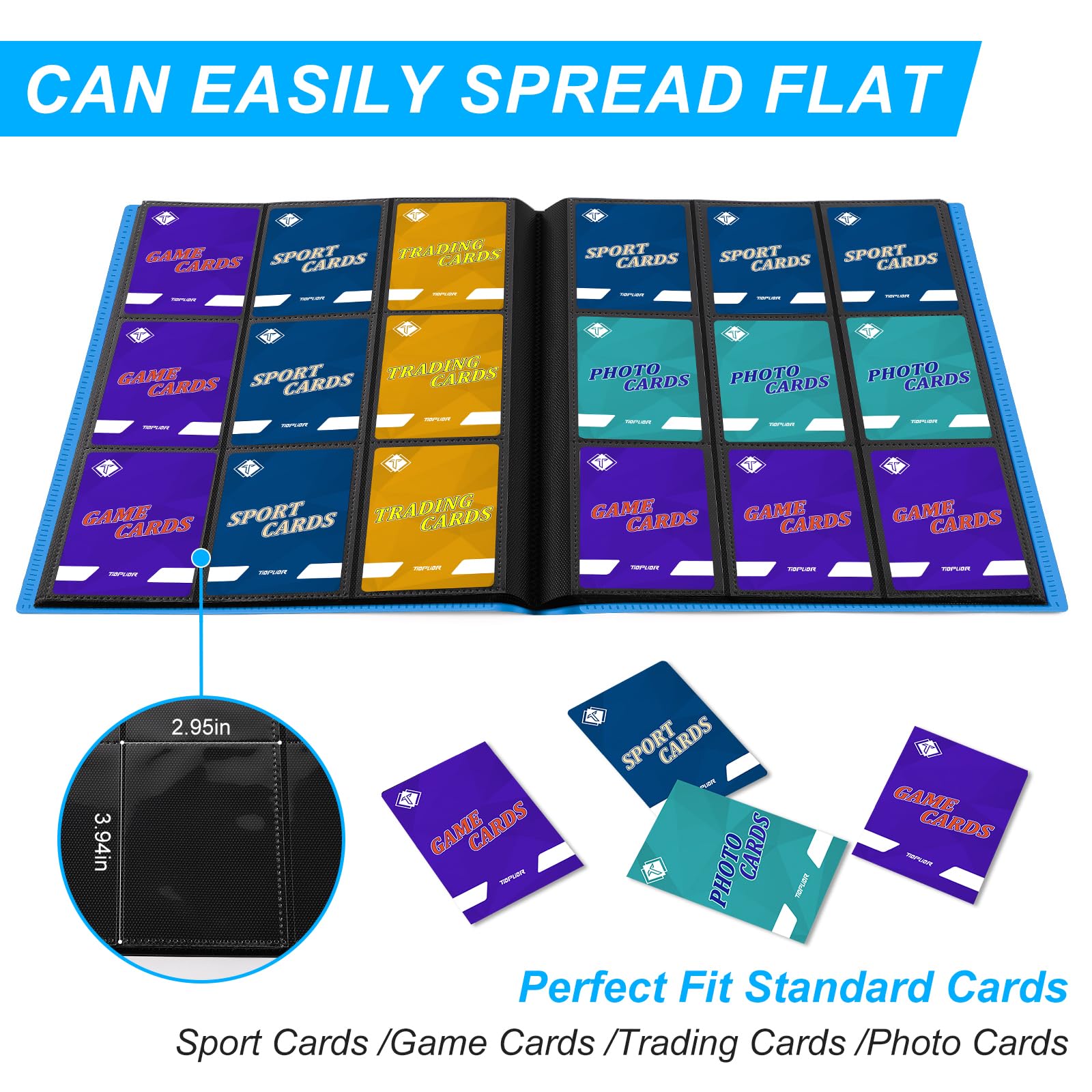 Durable polypropylene construction protects cards from bending and creasing