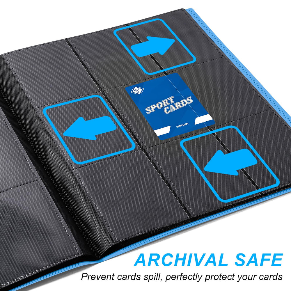 Elastic strap keeps cards secure inside the binder