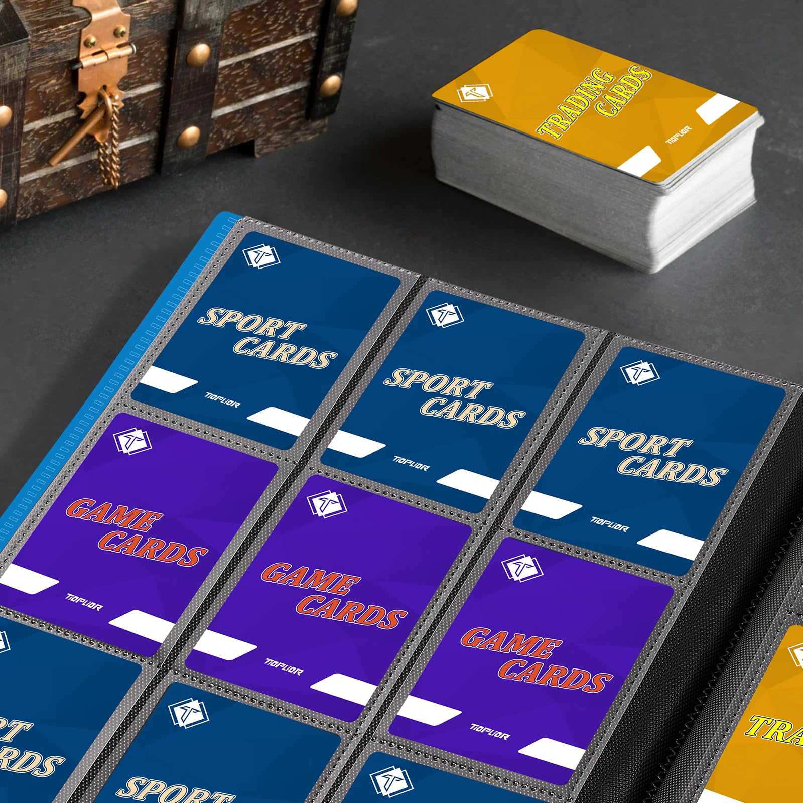 Standard 2.5 x 3.5 inch pockets fit most trading cards