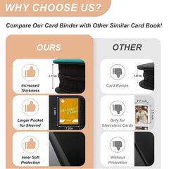 TiopLior teal binder closed and ready for portable card storage
