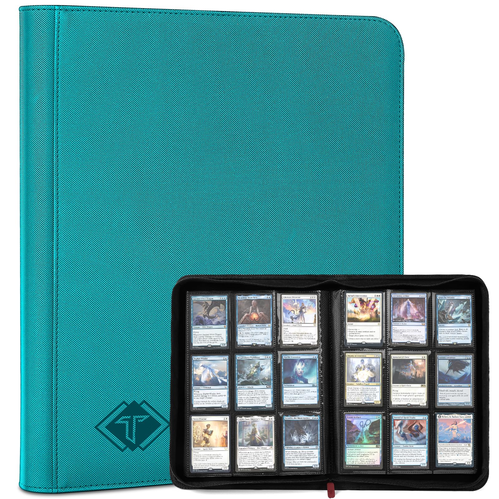 TiopLior trading card binder teal front cover showing 432-pocket capacity for collections