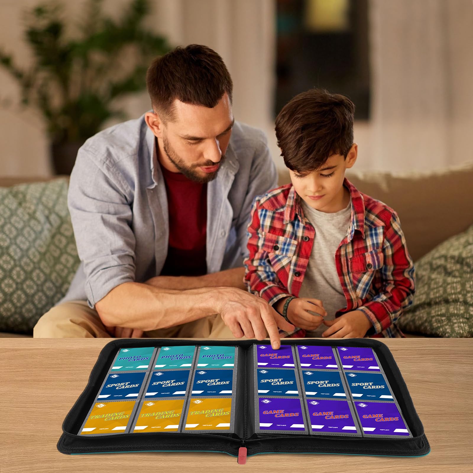 TiopLior binder standalone on desk for flexible collection display