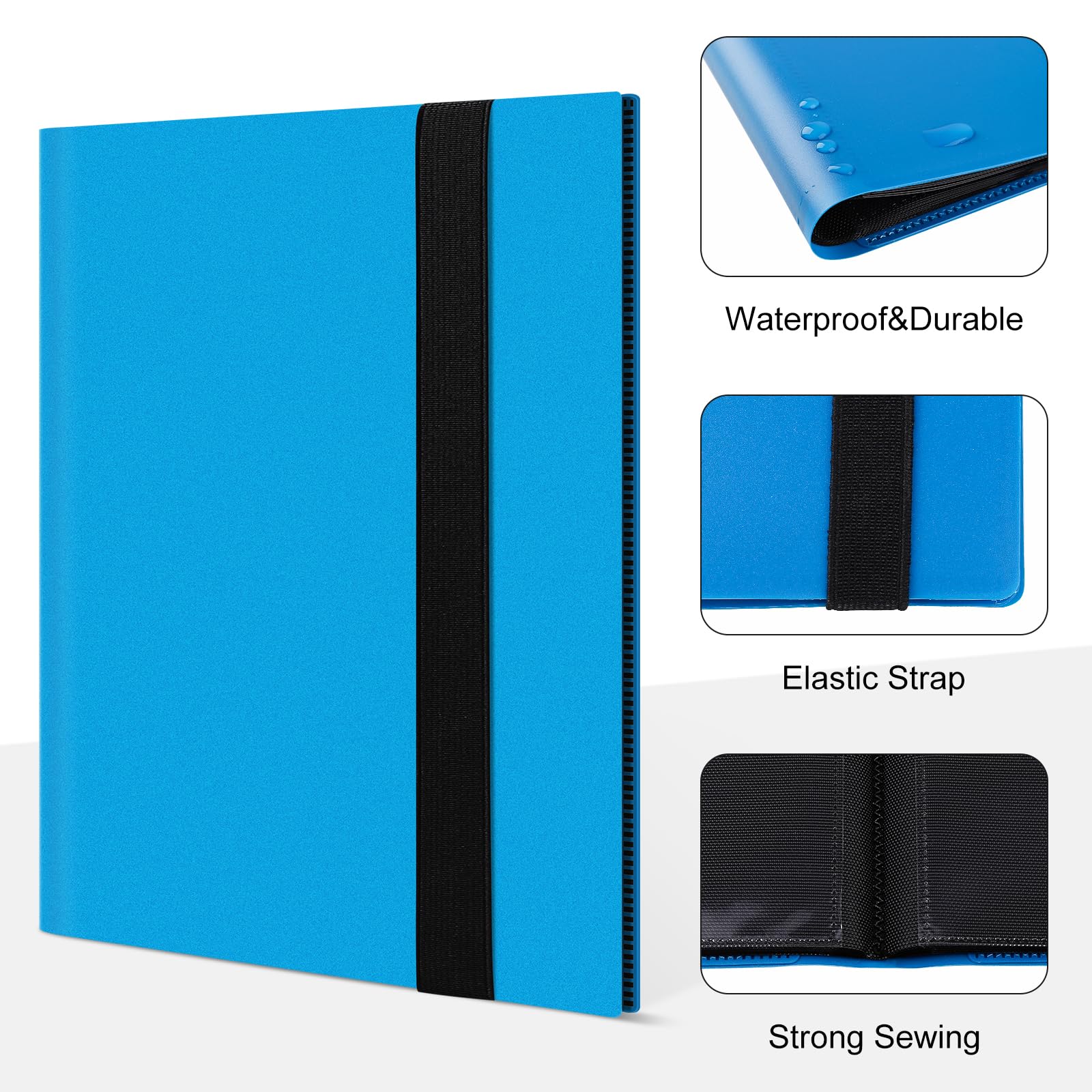 Blue TiopLior binder open shows page-loading pockets for MTG