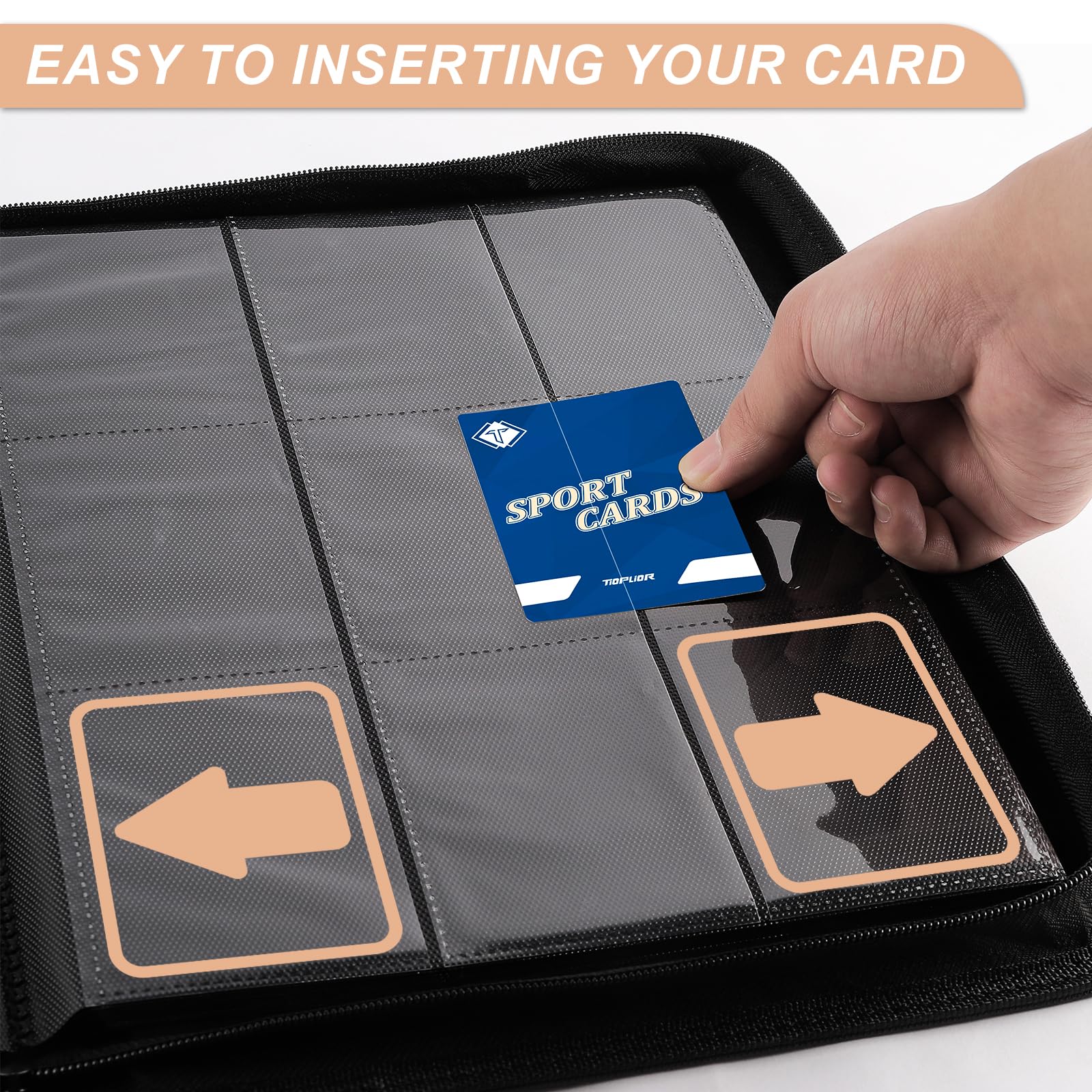 TiopLior Zip MTG Card Binder 9-pocket layout keeps cards organized and accessible.