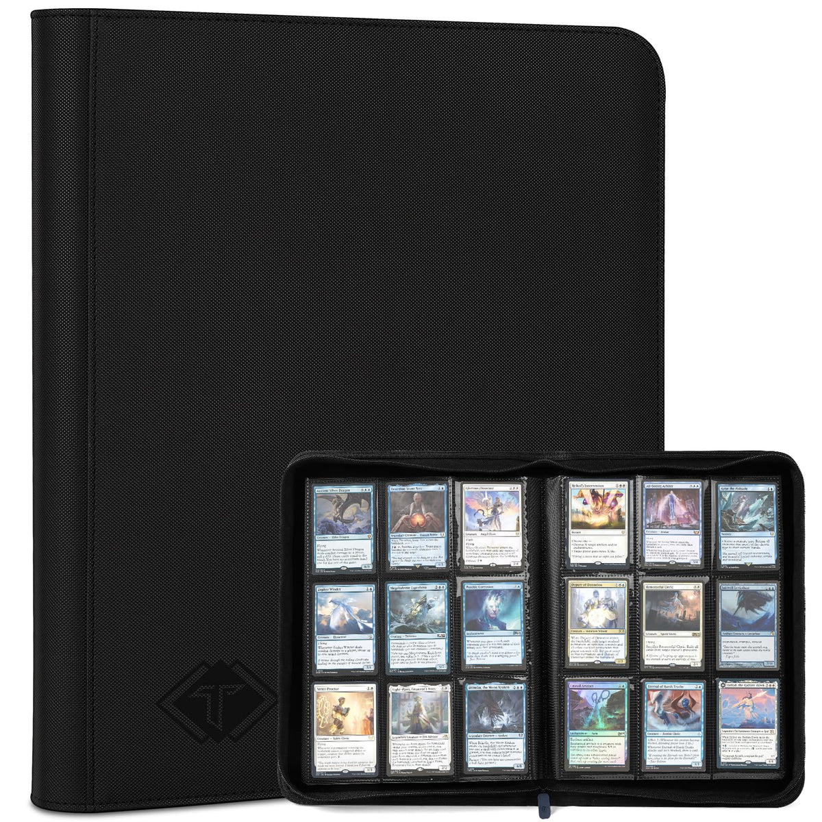 TiopLior Zip MTG Card Binder front view highlights durable construction for protection.