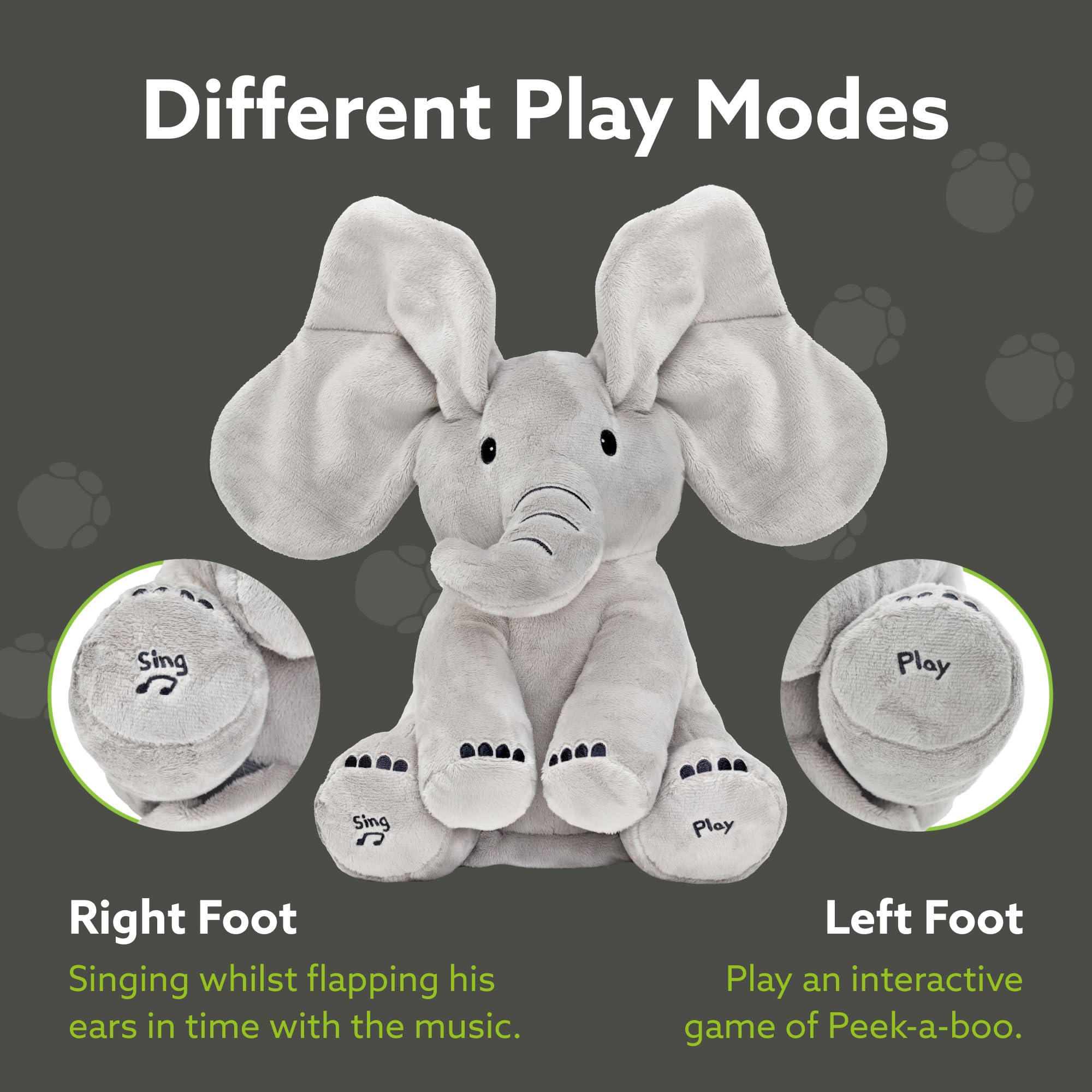 Tippi Peek-a-Boo Elephant safe-from-birth design supports worry-free playtime