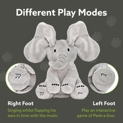Tippi Peek-a-Boo Elephant safe-from-birth design supports worry-free playtime