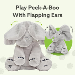 Tippi Peek-a-Boo Elephant flapping ears during interactive Peek-a-Boo mode