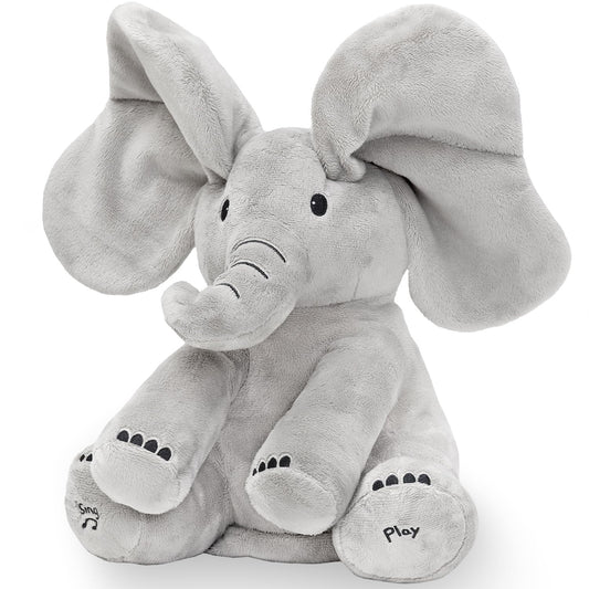 Tippi Peek-a-Boo Elephant sings with interactive mode to delight newborns
