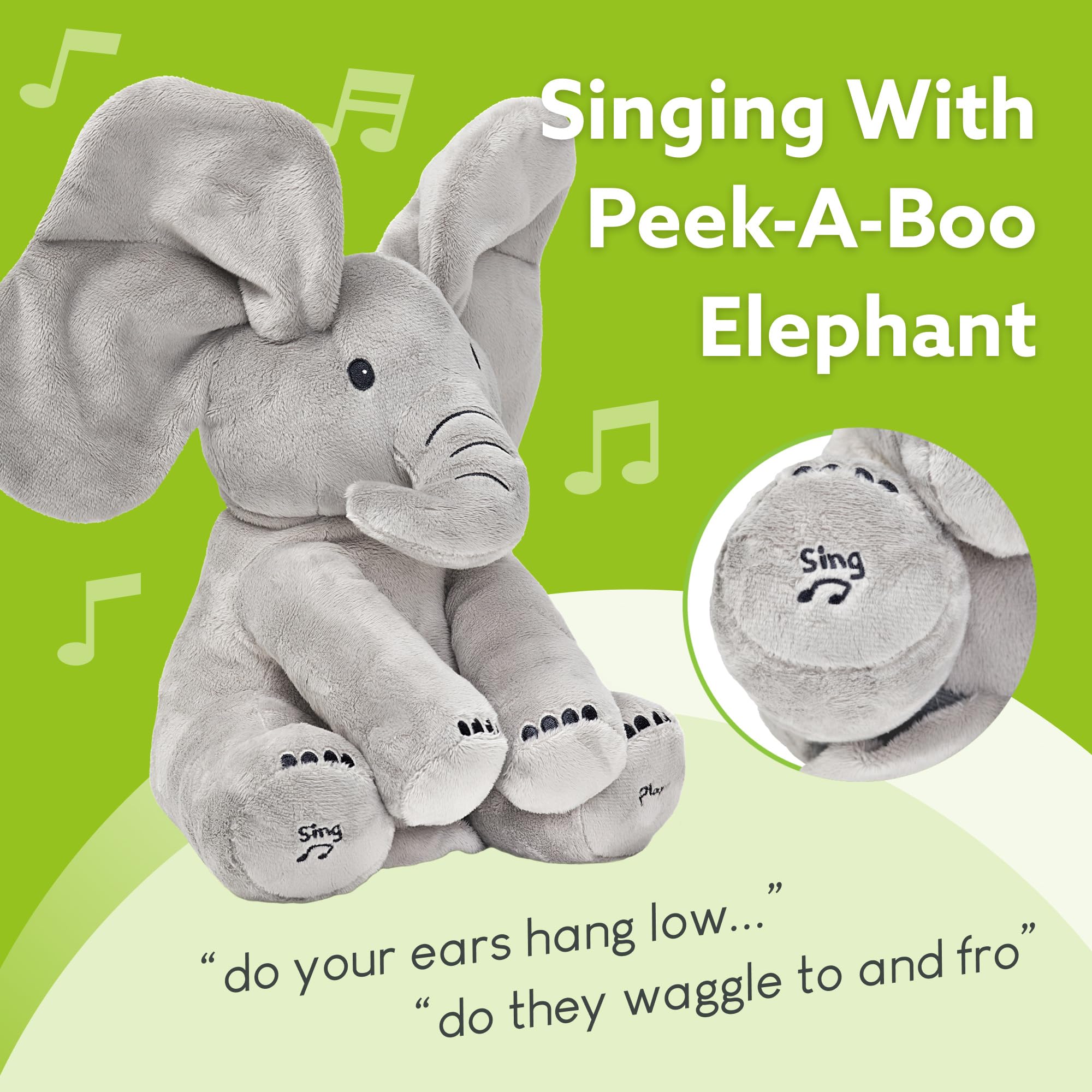 Tippi Peek-a-Boo Elephant soft plush invites cuddle moments for infants