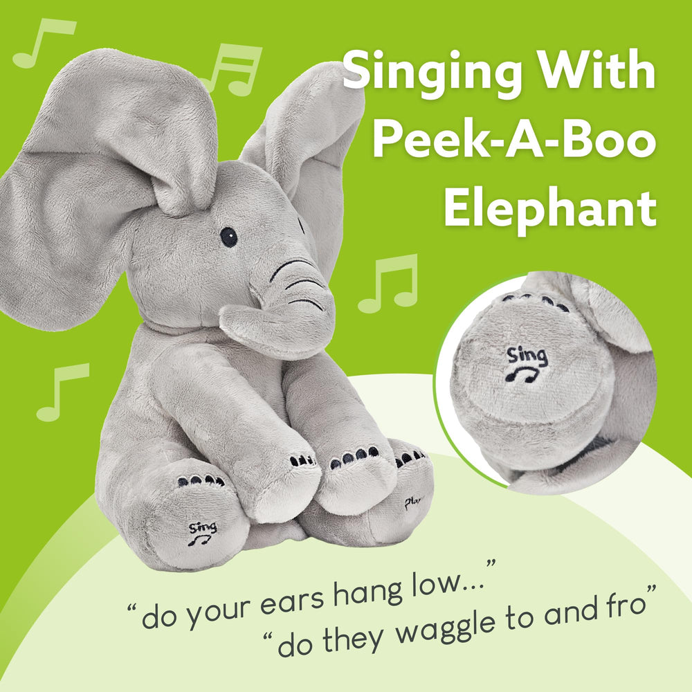 Tippi Peek-a-Boo Elephant soft plush invites cuddle moments for infants